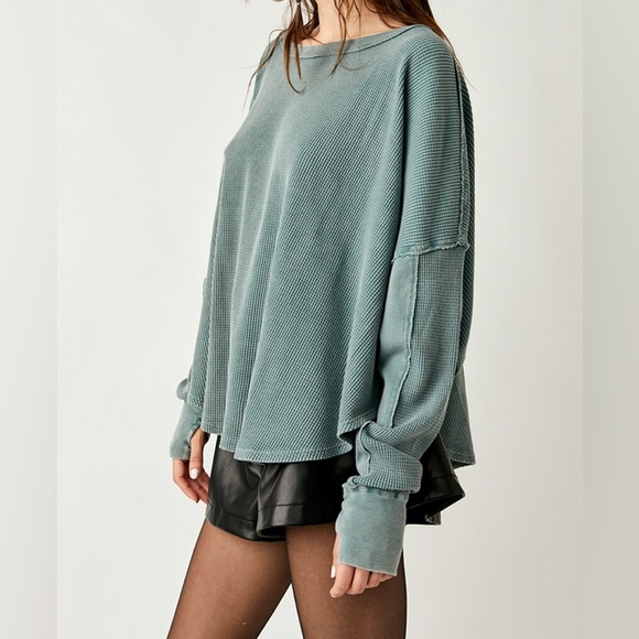 NEW Free People Microphone Drop Thermal Top - Picture 3 of 12